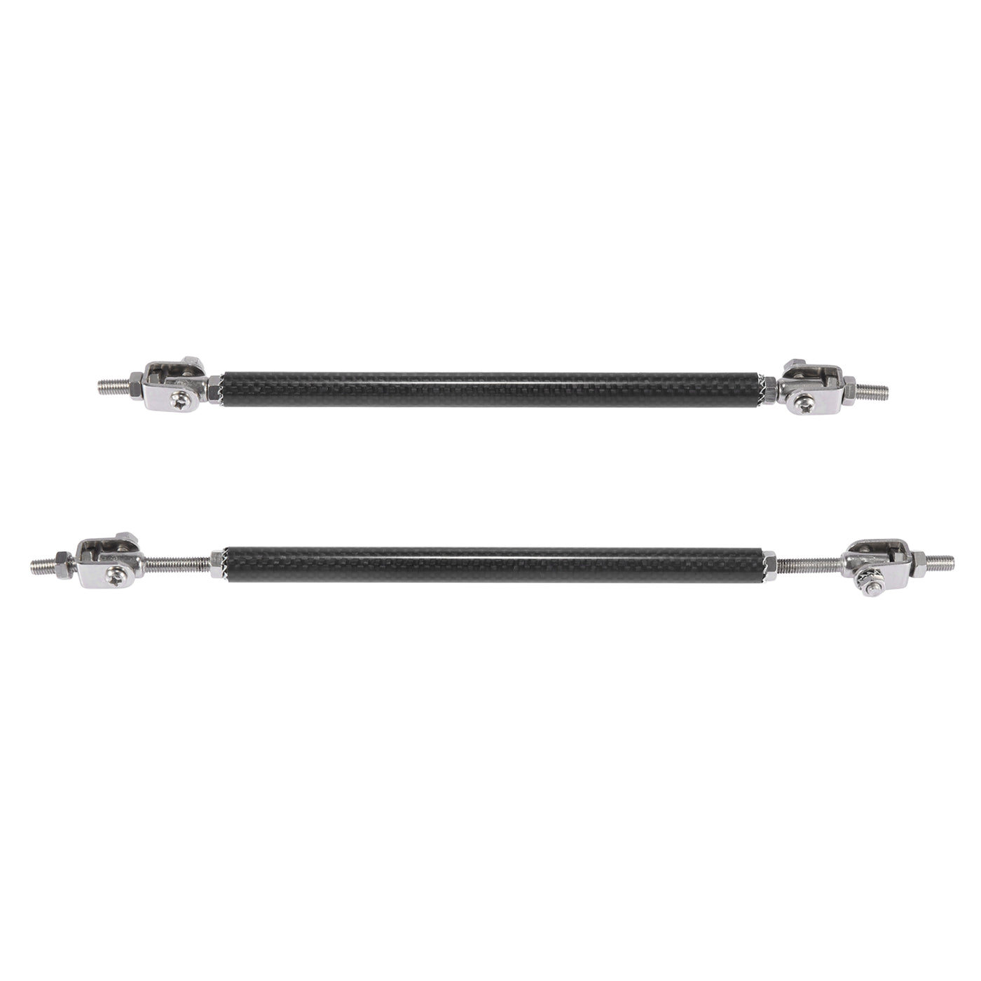 X AUTOHAUX 2pcs 9"-11" Car Adjustable Front Bumper Lip Splitter Strut Tie Rod Bar Black Carbon Fiber Pattern