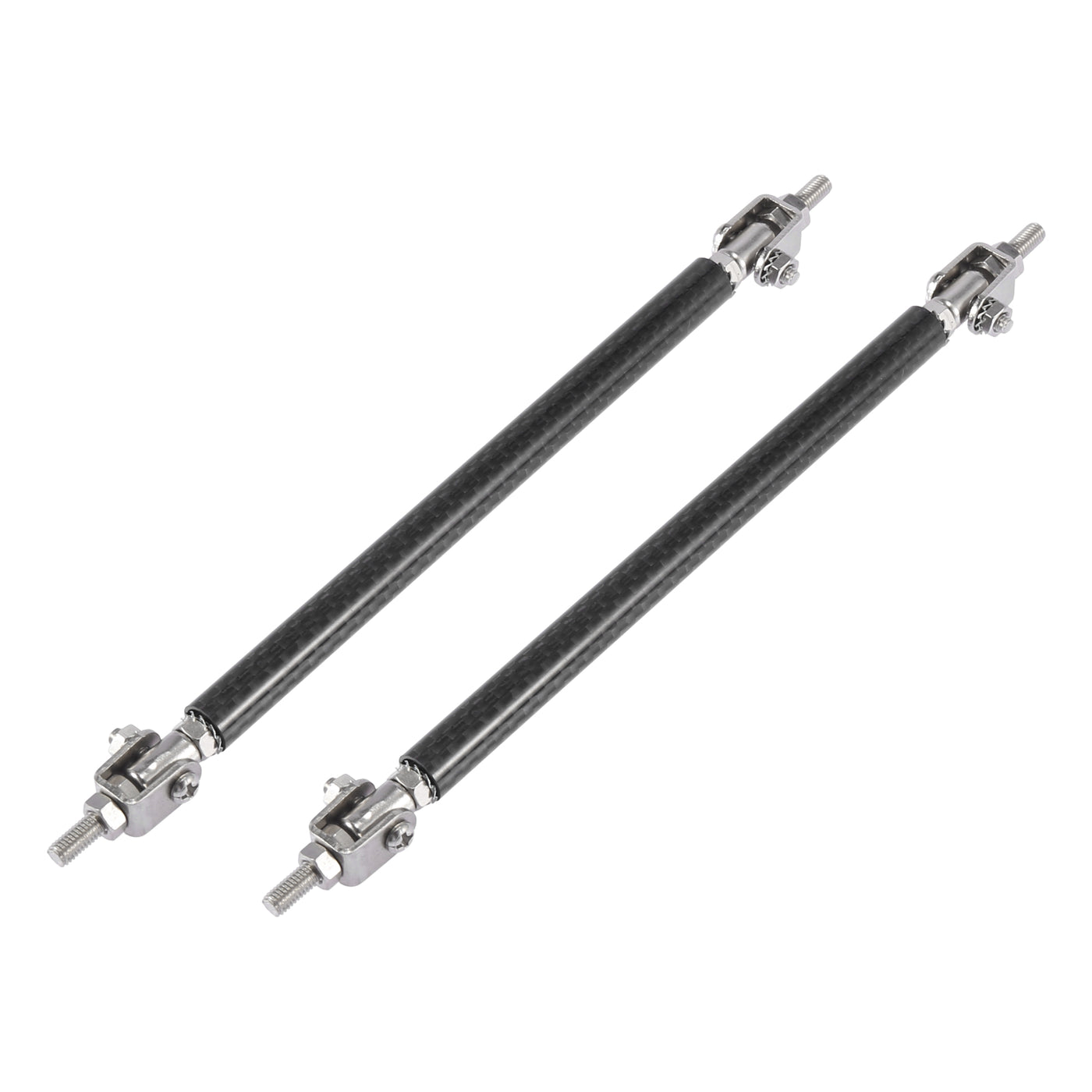 X AUTOHAUX 2pcs 9"-11" Car Adjustable Front Bumper Lip Splitter Strut Tie Rod Bar Black Carbon Fiber Pattern