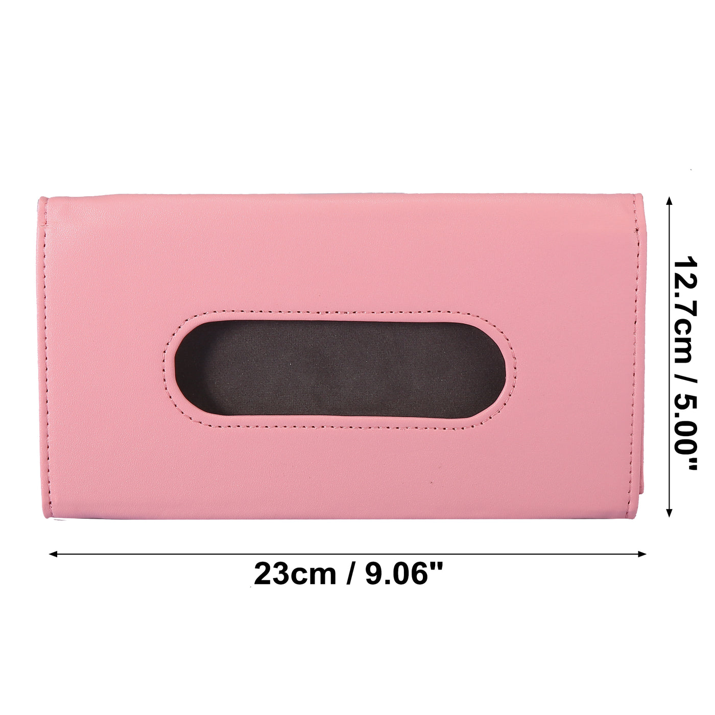 X AUTOHAUX Car SUV Truck Tissue Holder Sun Visor Napkin Holder Visor Tissue Case PU Leather Pink