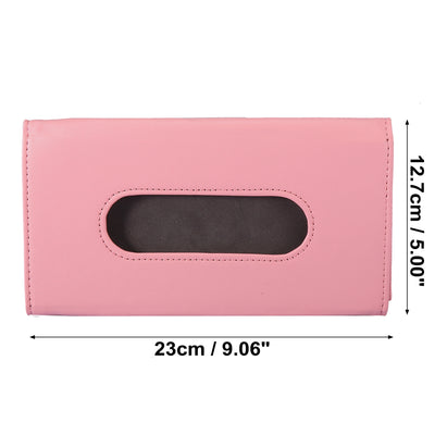 Harfington Car SUV Truck Tissue Holder Sun Visor Napkin Holder Visor Tissue Case PU Leather Pink