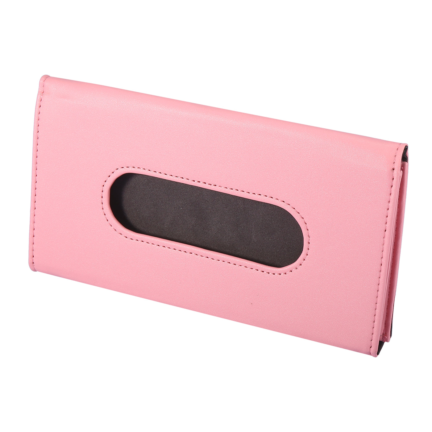 X AUTOHAUX Car SUV Truck Tissue Holder Sun Visor Napkin Holder Visor Tissue Case PU Leather Pink