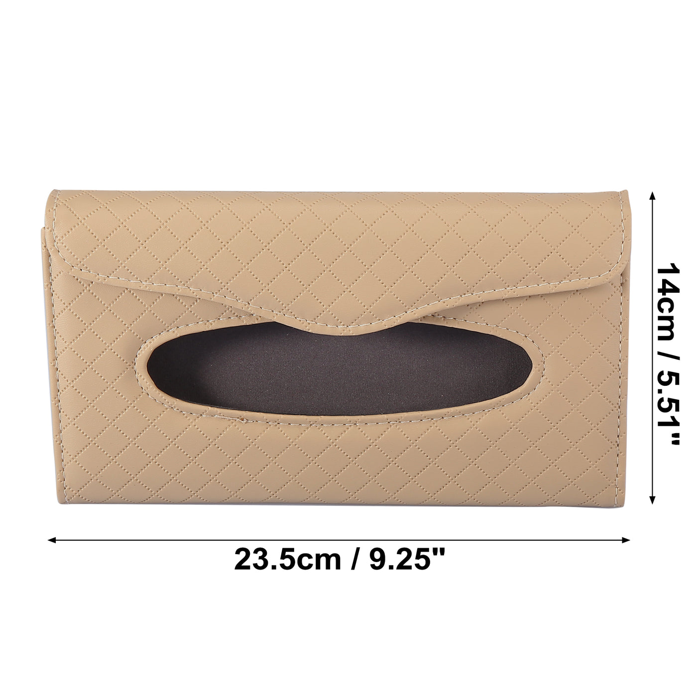 X AUTOHAUX Tissue Holder Sun Visor Napkin Holder Visor Tissue Case PU Leather Beige for Car SUV Truck