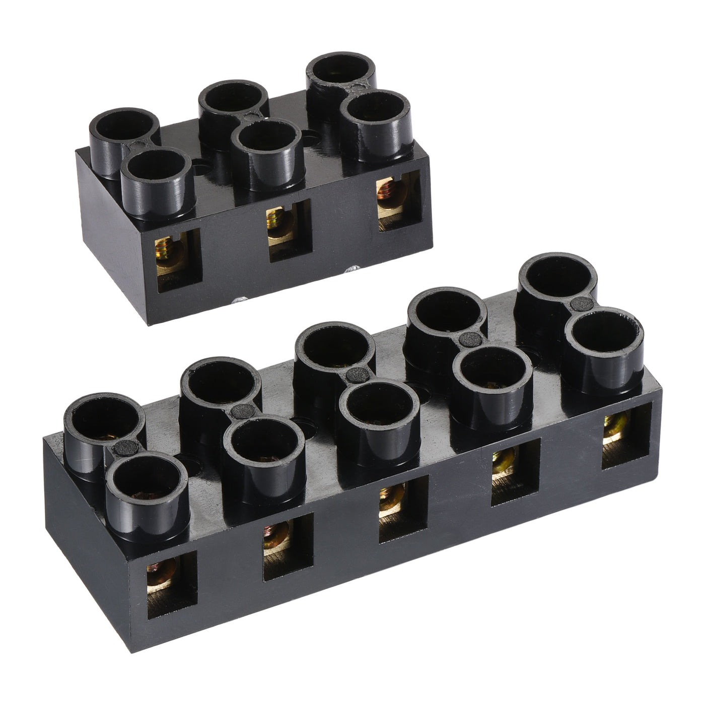 Harfington 10pcs Terminal Block 500V 20A Dual Row 3 5 Positions Electric Barrier Strip