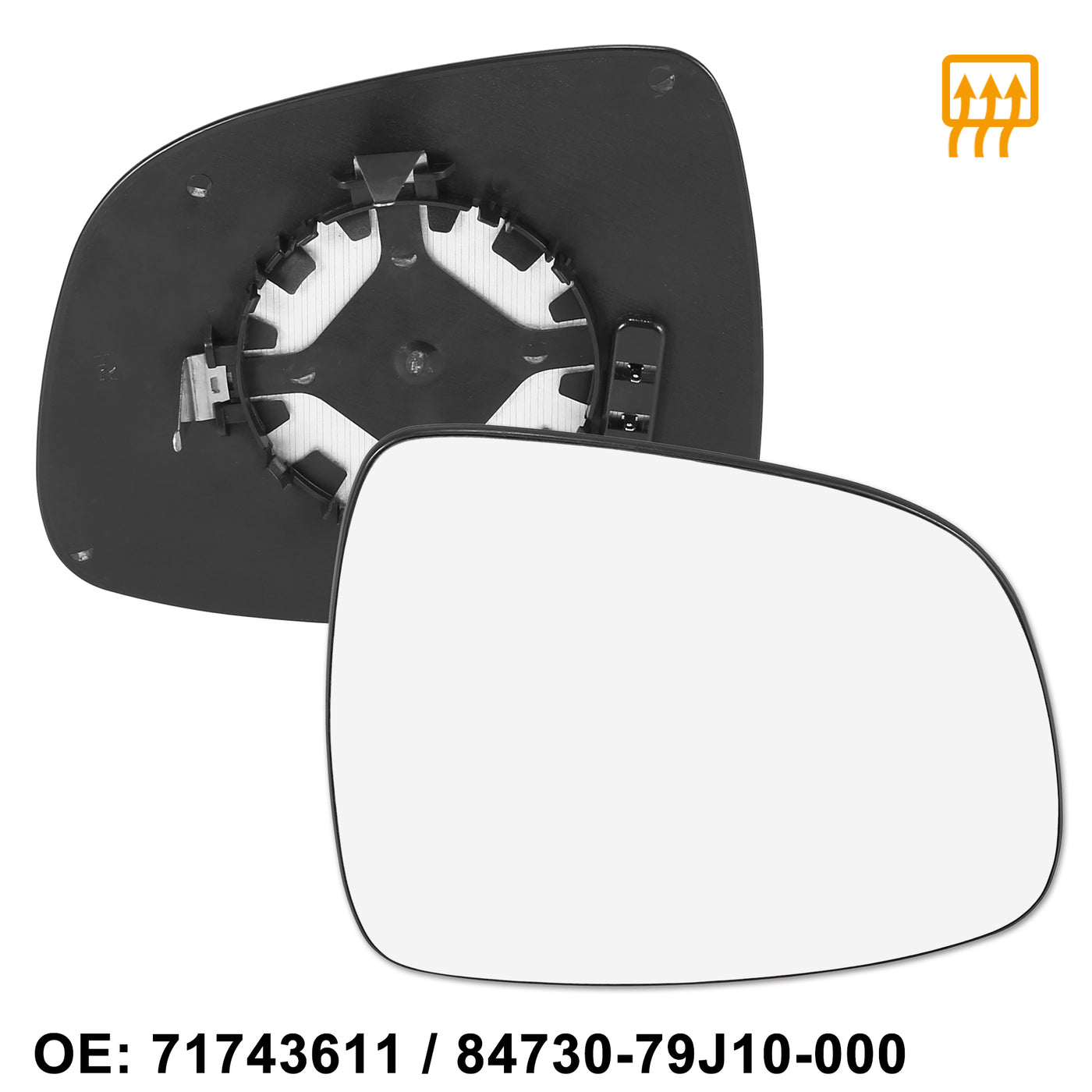 X AUTOHAUX Auto Beheizte Spiegelglas Rechts mit Rückplatte Ersatz 71743611