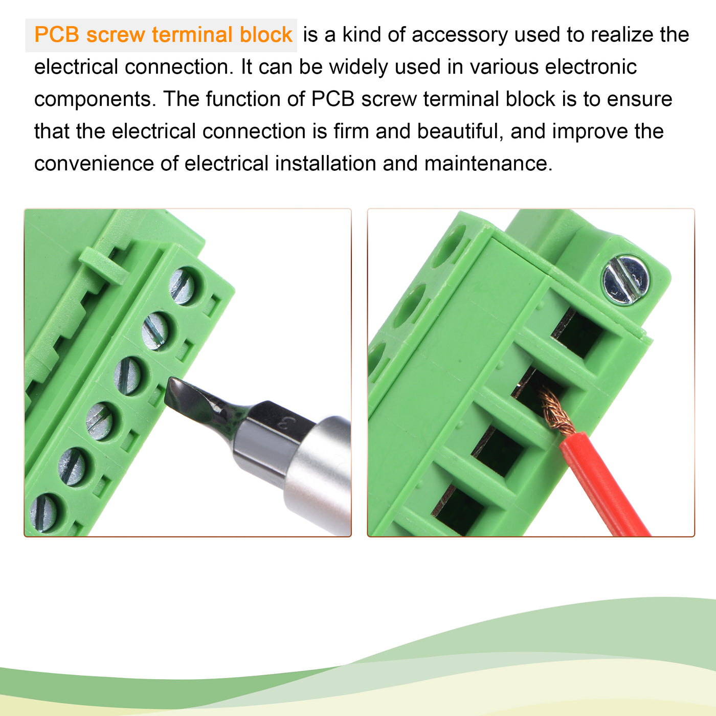 Harfington PCB Mount Screw Terminal Block 5.08mm Pitch 3 Pin 10A Straight Plug-in 10 Set