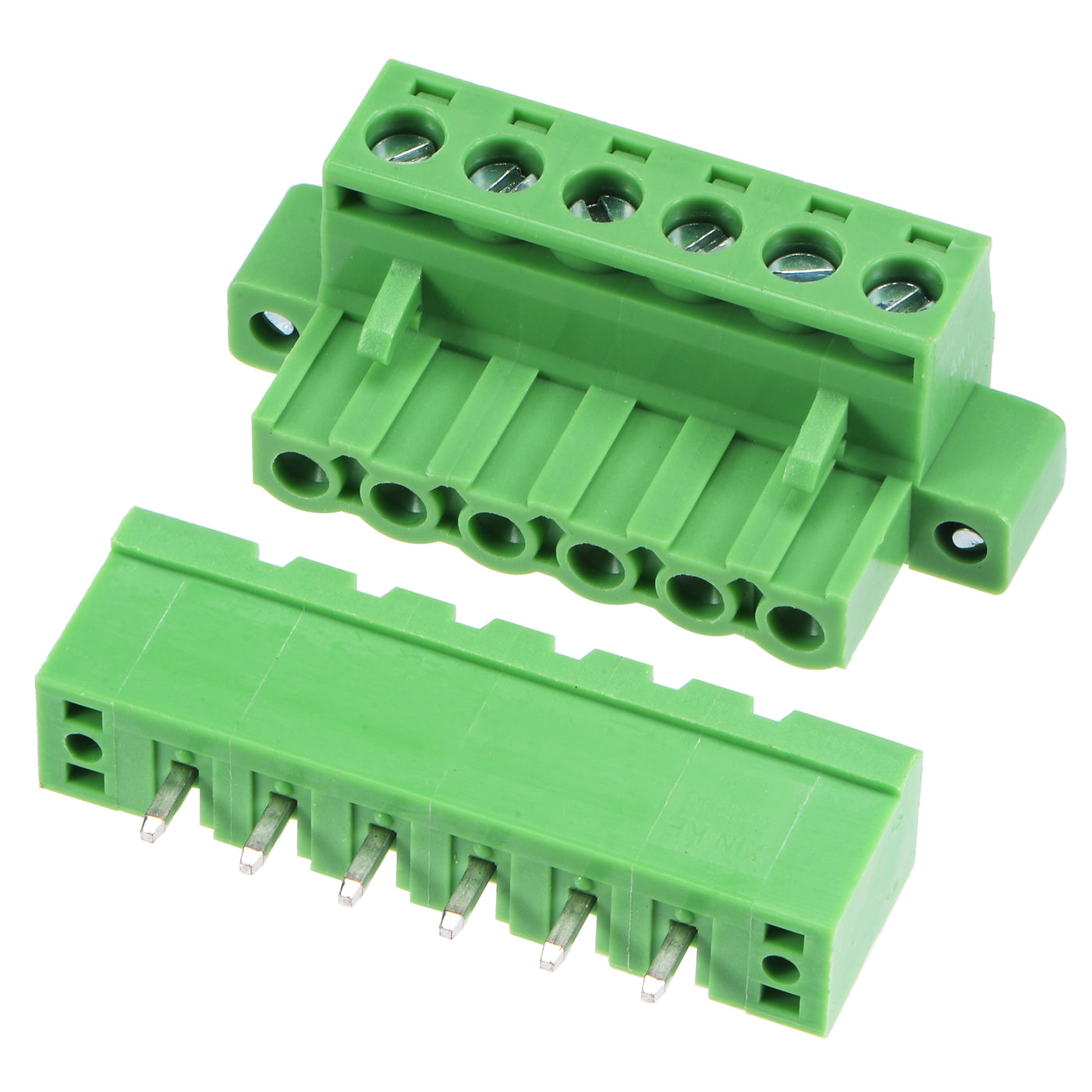 Harfington PCB Mount Screw Terminal Block 5.08mm Pitch 6 Pin 10A Straight Plug-in 10 Set