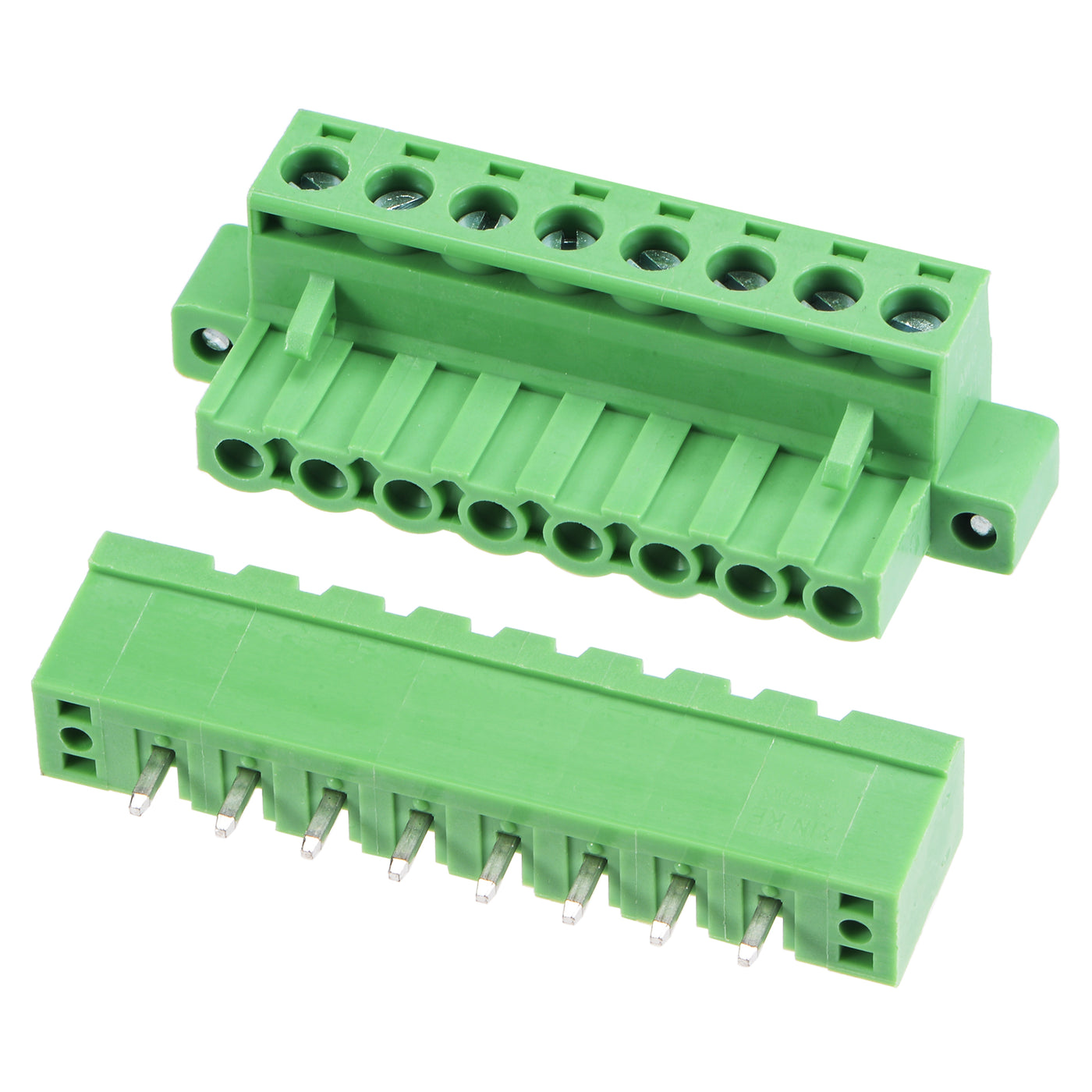 Harfington PCB Mount Screw Terminal Block 5.08mm Pitch 8 Pin 10A Straight Plug-in 5 Set