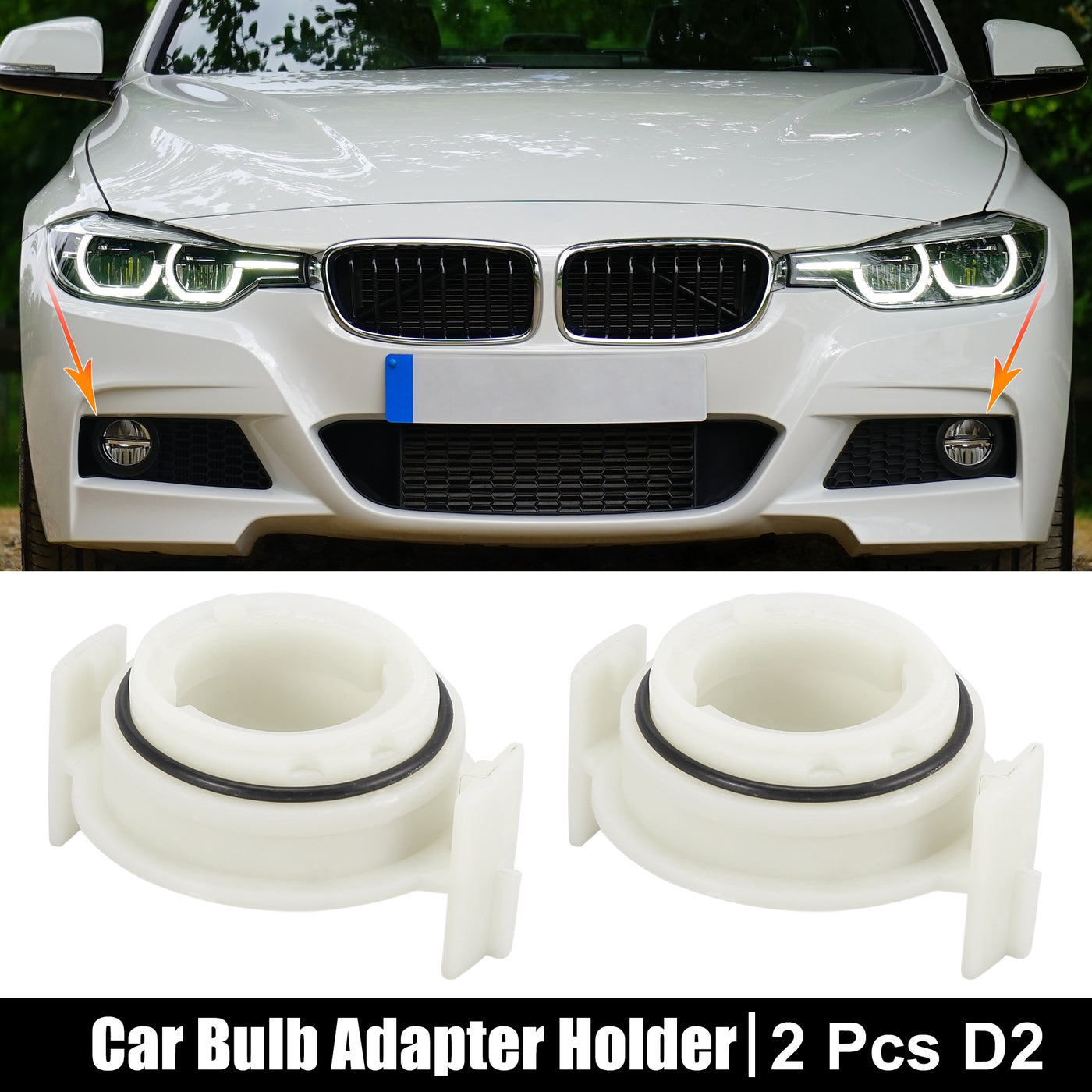 X AUTOHAUX 2pcs D2 Car LED Headlight Bulb Retainer Adapter Base Holder Socket for BMW 3 Series E46