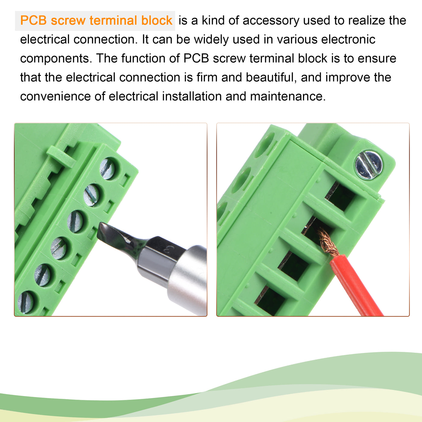 Harfington PCB Mount Screw Terminal Block 5.08mm Pitch 2 Pin 10A Plug-in 10 Set