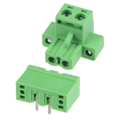 Harfington PCB Mount Screw Terminal Block 5.08mm Pitch 2 Pin 10A Plug-in 10 Set