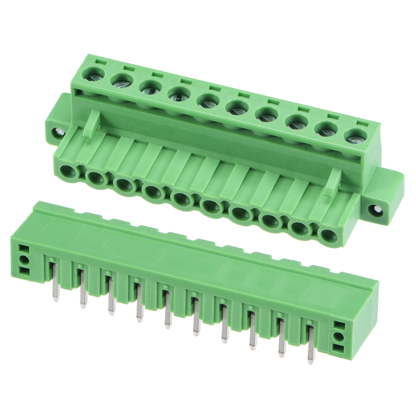 Harfington PCB Mount Screw Terminal Block 5.08mm Pitch 10 Pin 10A Plug-in 5 Set