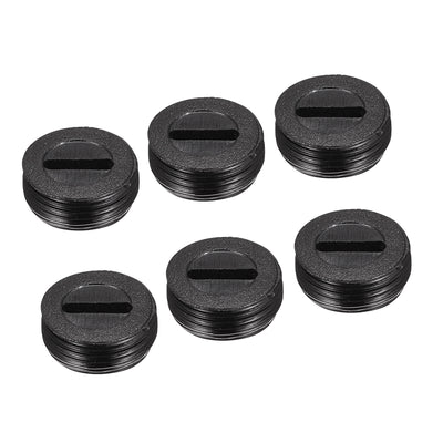 Harfington Carbon Brush Holder Cap Motor Electric Brush Plastic Cover Thread Black 13mm OD 5.3mm Height, Pack of 6