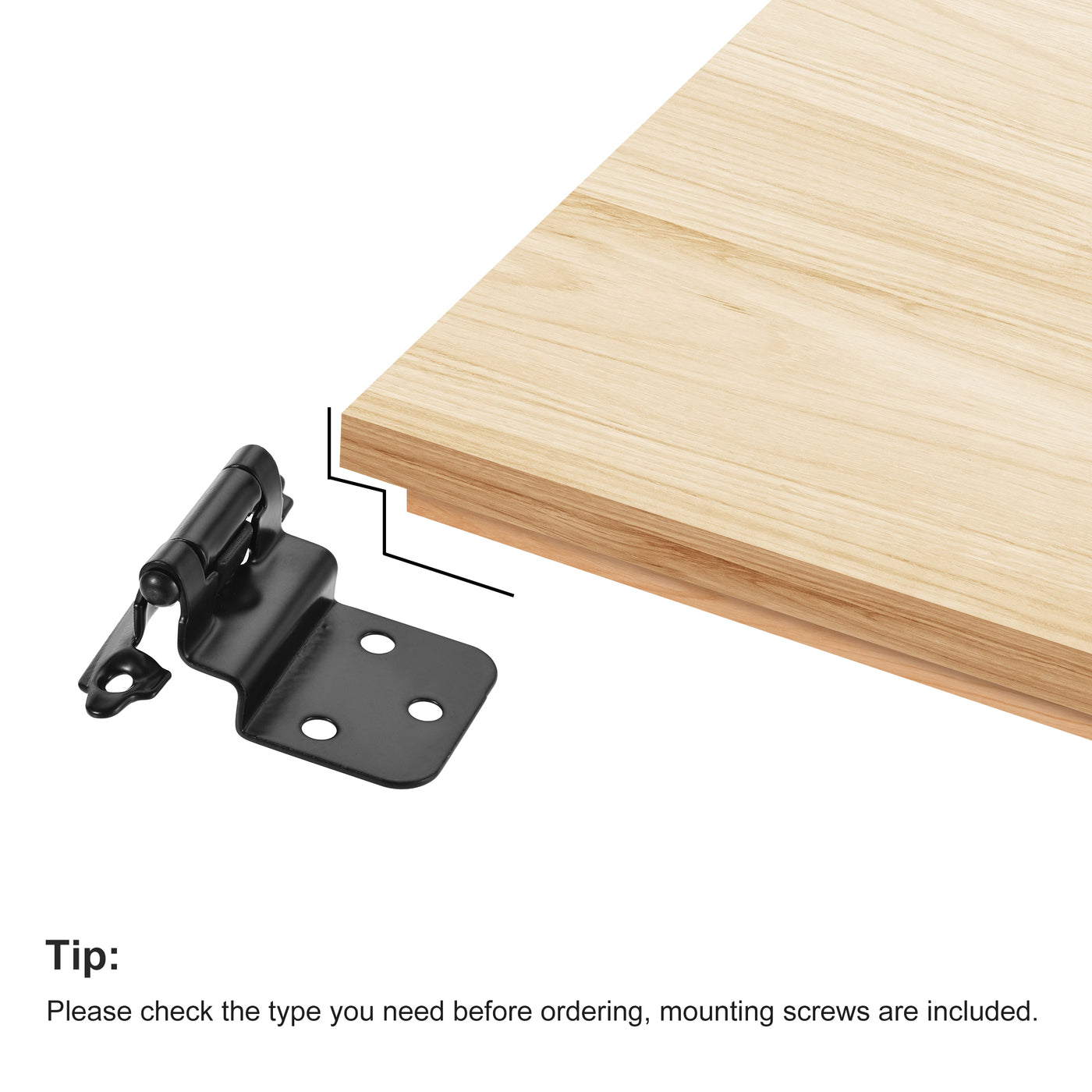 uxcell Uxcell 3/8 Inch Inset Cabinet Hinges Self Closing 2.76 Inch for Cupboard Closet Door with Screws Black 8Pcs