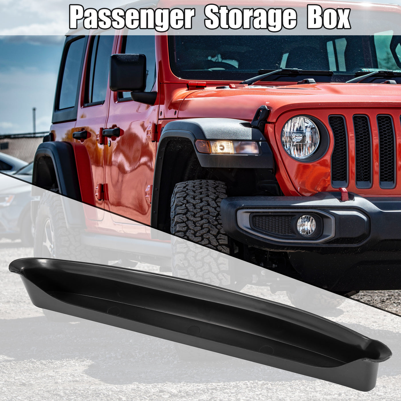 X AUTOHAUX Car Passenger Side Storage Box Organizer Tray Interior Accessory for Jeep Wrangler JL 2018-2021