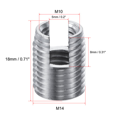 Harfington Uxcell Self Tapping Threaded Inserts M10 M14x18mm Carbon Steel Repairing Nuts 10pcs