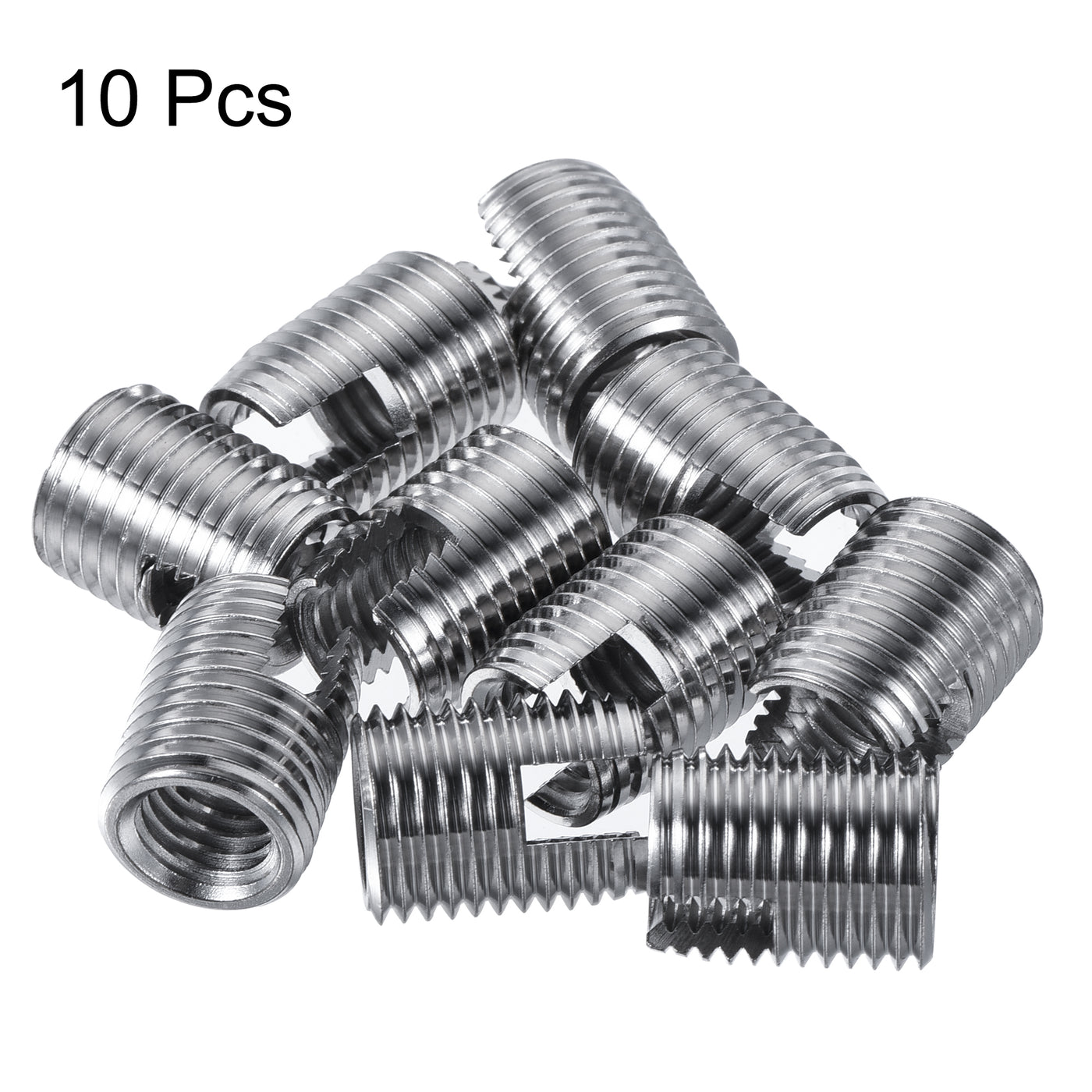 uxcell Uxcell Self Tapping Threaded Inserts M10 M14x18mm Carbon Steel Repairing Nuts 10pcs