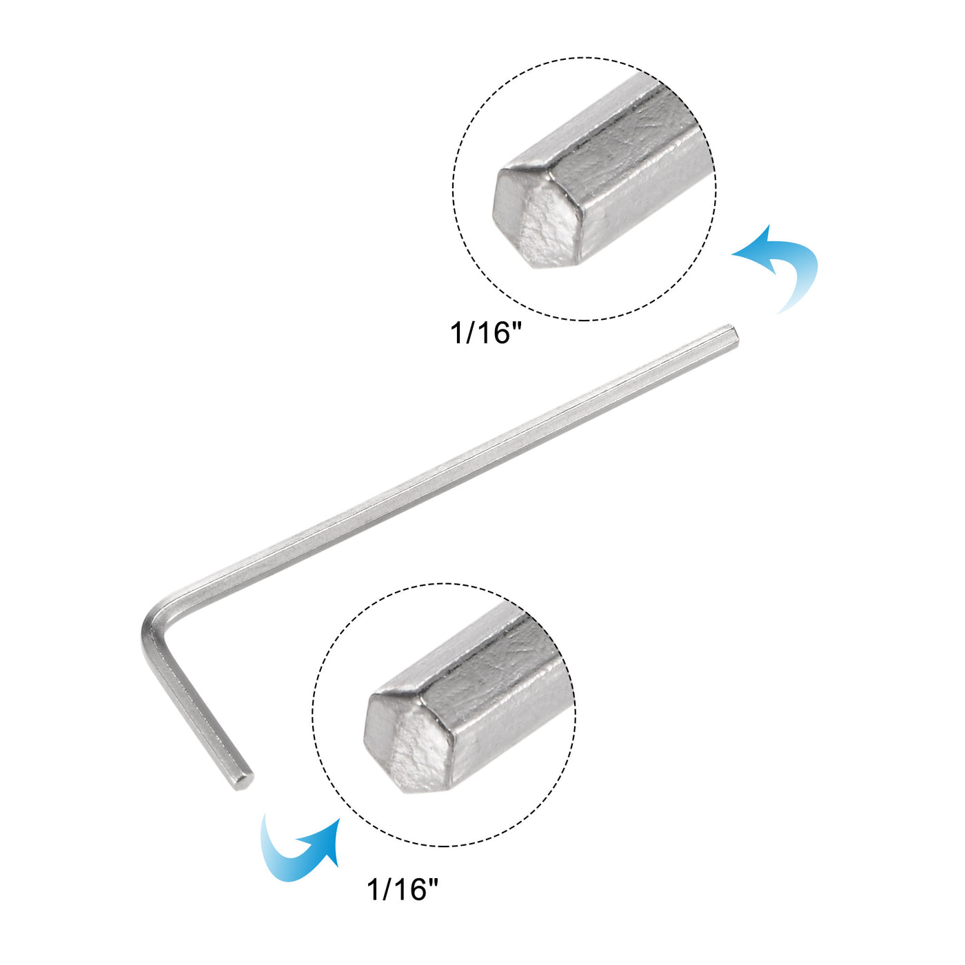 uxcell Uxcell 1/16" Hex Key Wrench, L Shaped Long Arm CR-V Repairing Tool 10 Pcs