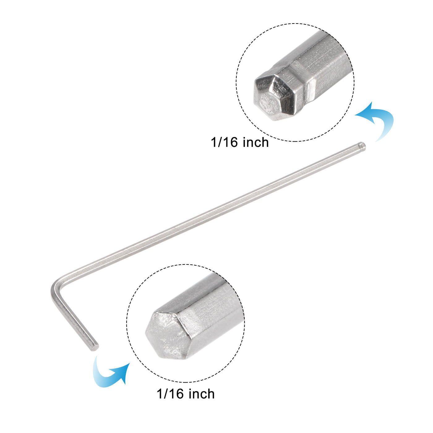 uxcell Uxcell 1/16" Ball End Hex Key Wrench, L Shaped Long Arm CR-V Repairing Tool