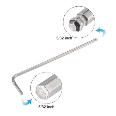 Harfington Uxcell 3/32" Ball End Hex Key Wrench, L Shaped Long Arm CR-V Repairing Tool