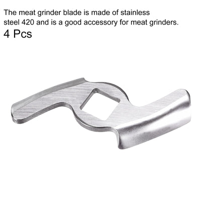 Harfington Meat Grinder Blade 49mm Stainless Steel Knife Cutter Replacement for Grinders Pack of 4