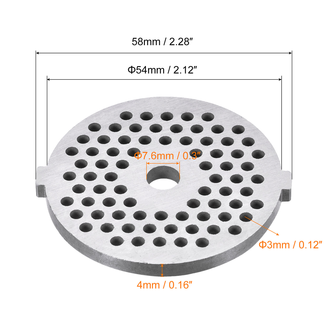 Harfington Meat Grinder Plate 3mmx54mm Stainless Steel Replacement for Grinders