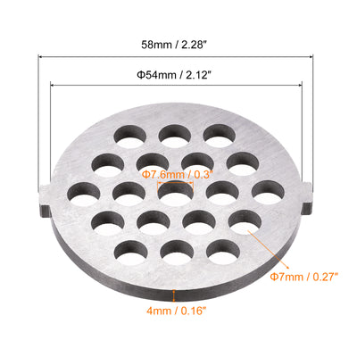 Harfington Meat Grinder Plate 7mmx54mm Stainless Steel Replacement for Grinders