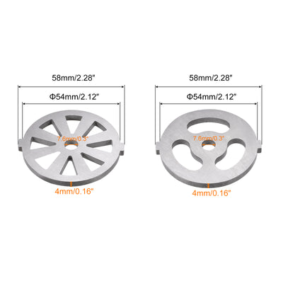 Harfington Meat Grinder Plate 3mm 5mm 7mm Stainless Steel Chopper for Grinders 1 Set