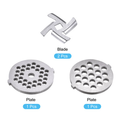 Harfington Meat Grinder Blade 47mm and Plate 5mm 7mm Stainless Steel for Grinders 1 Set