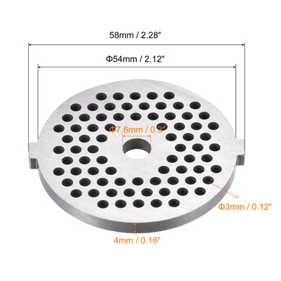 Harfington Meat Grinder Plate 3mmx54mm Iron Alloy Replacement for Grinders