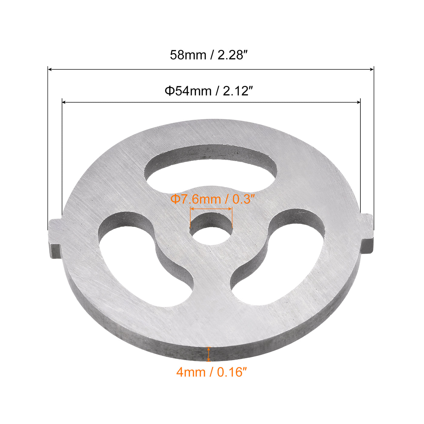 Harfington Meat Grinder Plate 7mmx54mm Iron Alloy Chopper for Grinders