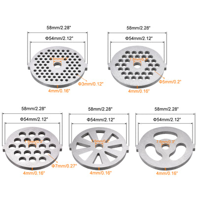 Harfington Meat Grinder Blade 47mm 49mm and Plate 3mm 5mm 7mm and Meat Grinder Stand 1 Set