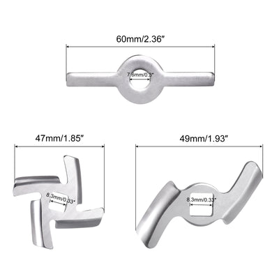 Harfington Meat Grinder Blade 47mm 49mm and Plate 3mm 5mm 7mm and Meat Grinder Stand 1 Set