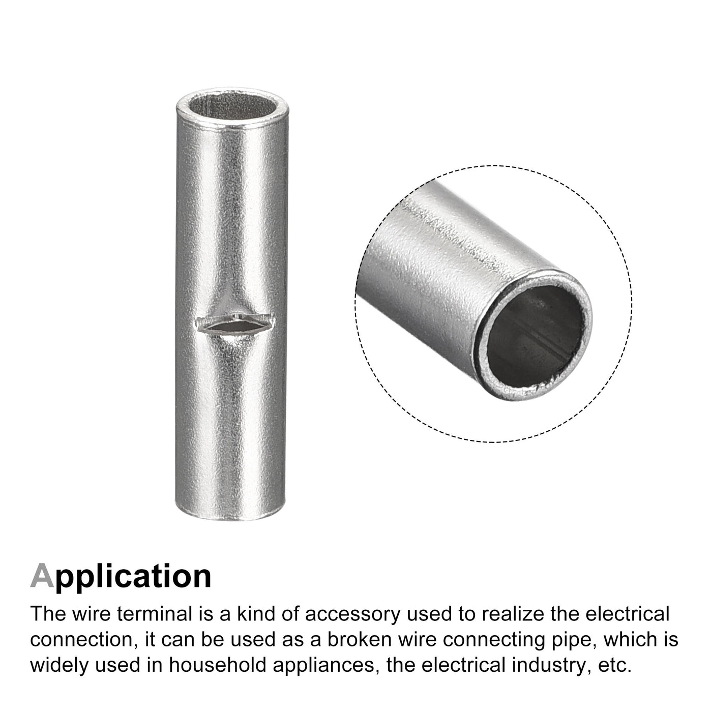 Harfington Non-Insulated Butt Crimp Terminals 16-14 AWG, Pack of 150