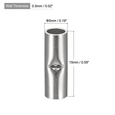 Harfington Non-Insulated Butt Crimp Terminals 14-12 AWG, Pack of 50