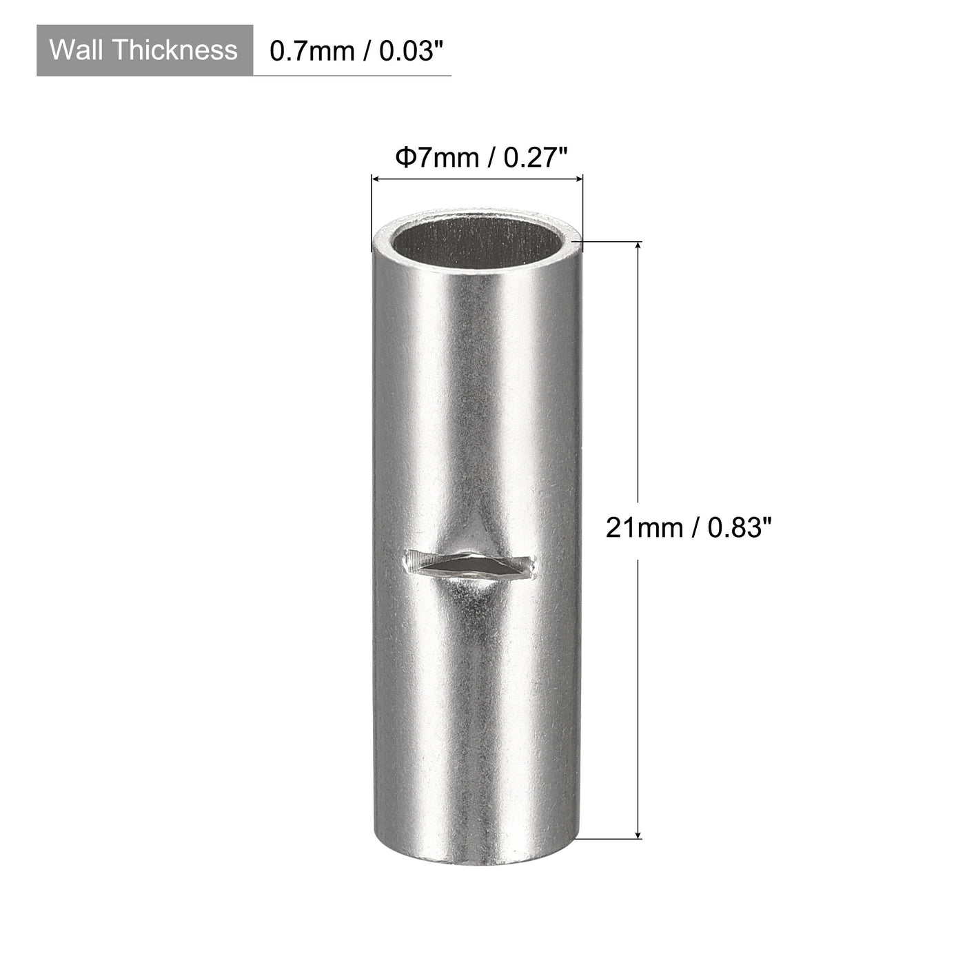 Harfington Non-Insulated Butt Crimp Terminals 8 AWG 21x7mm, Pack of 15