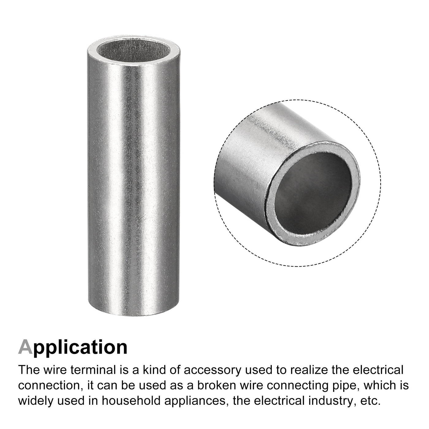 Harfington Non-Insulated Butt Crimp Terminals 6 AWG 26x8.9mm, Pack of 10