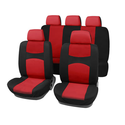 Harfington 9pcs Universal Fit Full Set Car Seat Cover Kit Flat Cloth Fabric Seat Protector Pad for Most Car Truck SUV