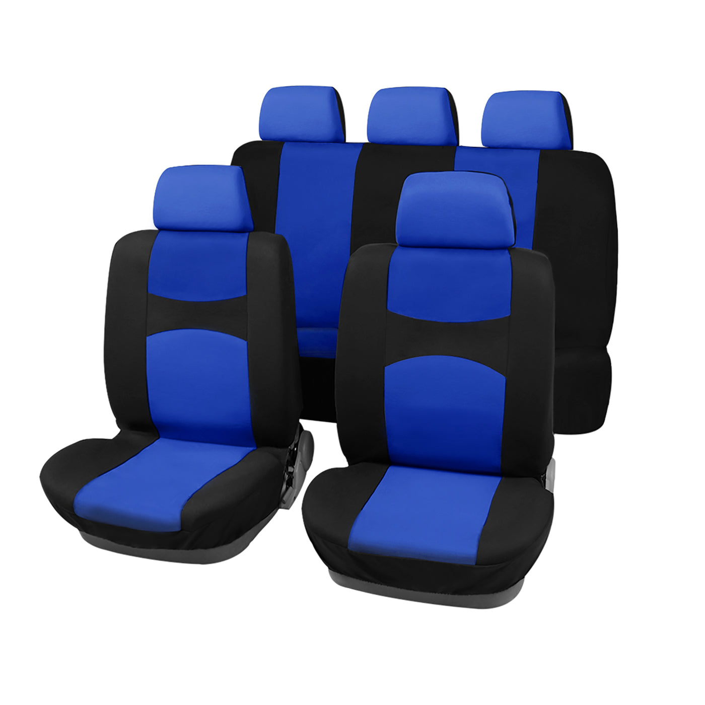 X AUTOHAUX 9pcs Universal Fit Full Set Car Seat Cover Kit Flat Cloth Fabric Seat Protector Pad for Most Car Truck SUV