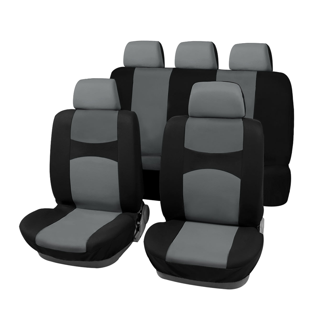 X AUTOHAUX 9pcs Universal Fit Full Set Car Seat Cover Kit Flat Cloth Fabric Seat Protector Pad for Most Car Truck SUV