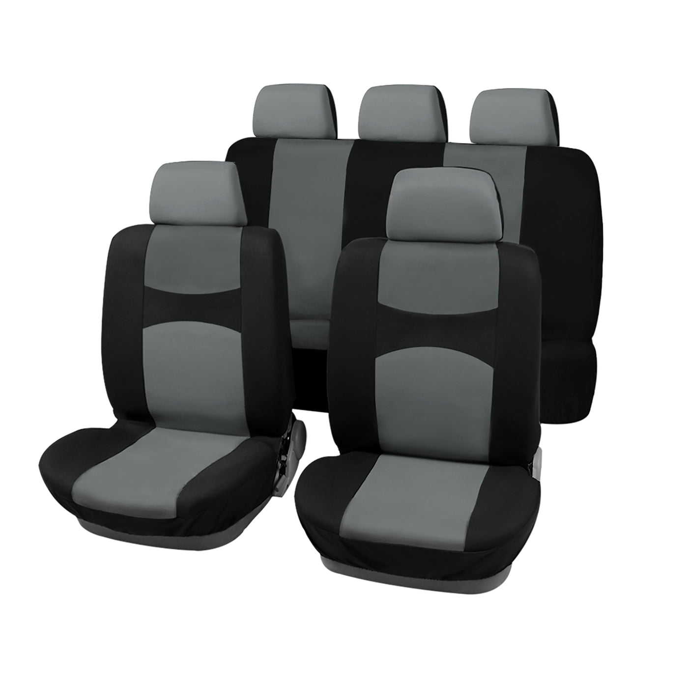 X AUTOHAUX 9pcs Universal Fit Full Set Car Seat Cover Kit Flat Cloth Fabric Seat Protector Pad for Most Car Truck SUV