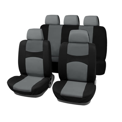 Harfington 9pcs Universal Fit Full Set Car Seat Cover Kit Flat Cloth Fabric Seat Protector Pad for Most Car Truck SUV