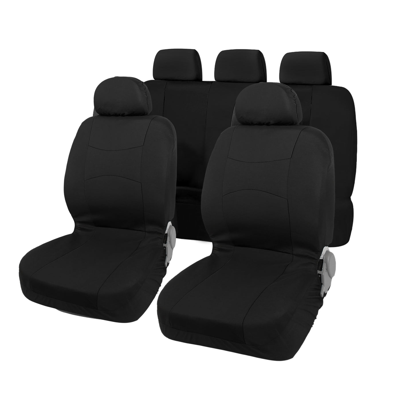 X AUTOHAUX 9pcs Universal Fit Full Set Car Seat Cover Kit Flat Cloth Fabric Seat Protector Pad for Most Car Truck SUV