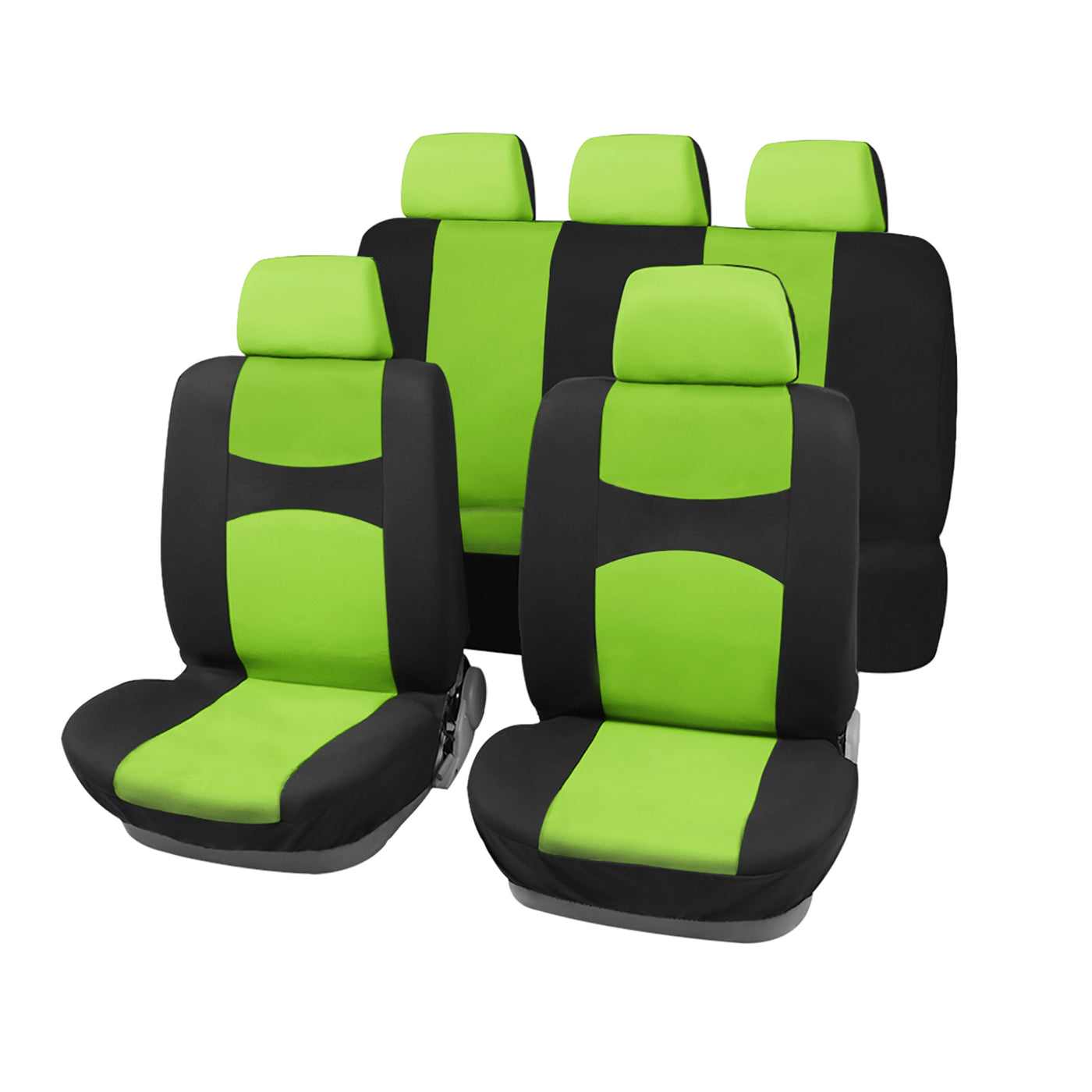 X AUTOHAUX 9pcs Universal Fit Full Set Car Seat Cover Kit Flat Cloth Fabric Seat Protector Pad for Most Car Truck SUV