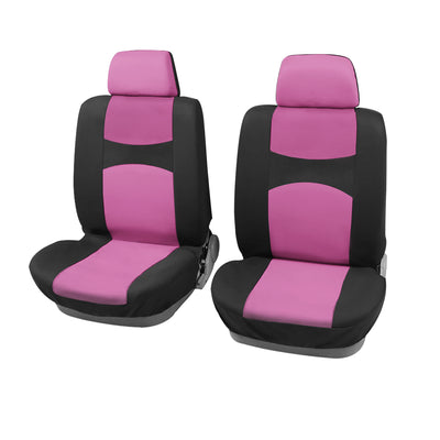 Harfington 2pcs Headrest & 2pcs Front Seat Cover Kit Flat Cloth Fabric Seat Protector Pad for Most Car Truck SUV