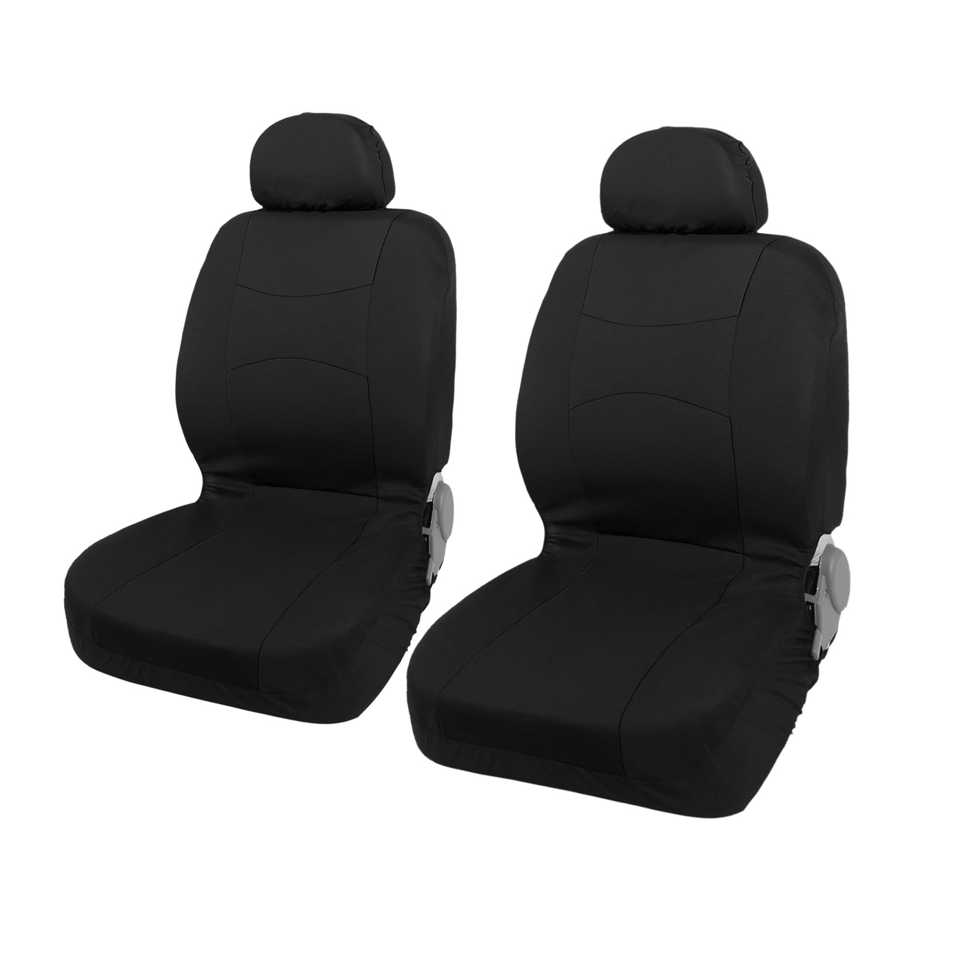 X AUTOHAUX 2pcs Headrest & 2pcs Front Seat Cover Kit Flat Cloth Fabric Seat Protector Pad for Most Car Truck SUV