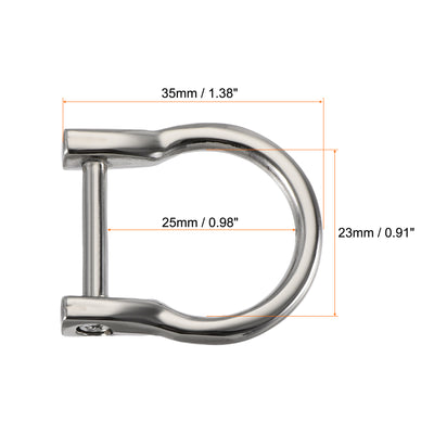 Harfington Uxcell U Shape Horseshoe D-Rings Screw-in Shackle Buckle