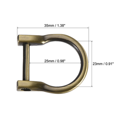 Harfington Uxcell U-shape Horseshoe D-Rings, Screw-in Shackle Buckles for Bags