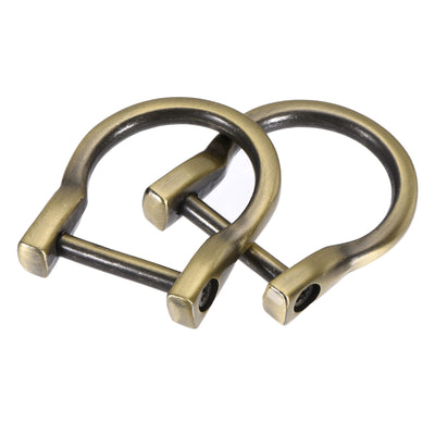 Harfington Uxcell U-shape Horseshoe D-Rings, Screw-in Shackle Buckles for Bags