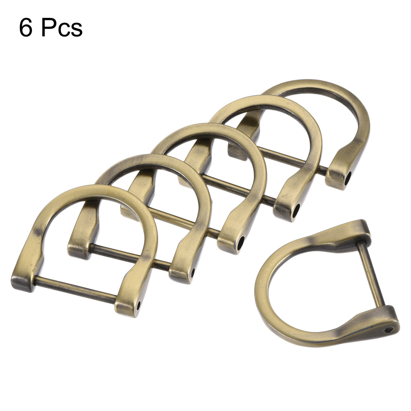 uxcell Uxcell 29mm(1.14") U Shape Horseshoe D-Rings Screw-in Shackle Buckle Light Bronze 6pcs