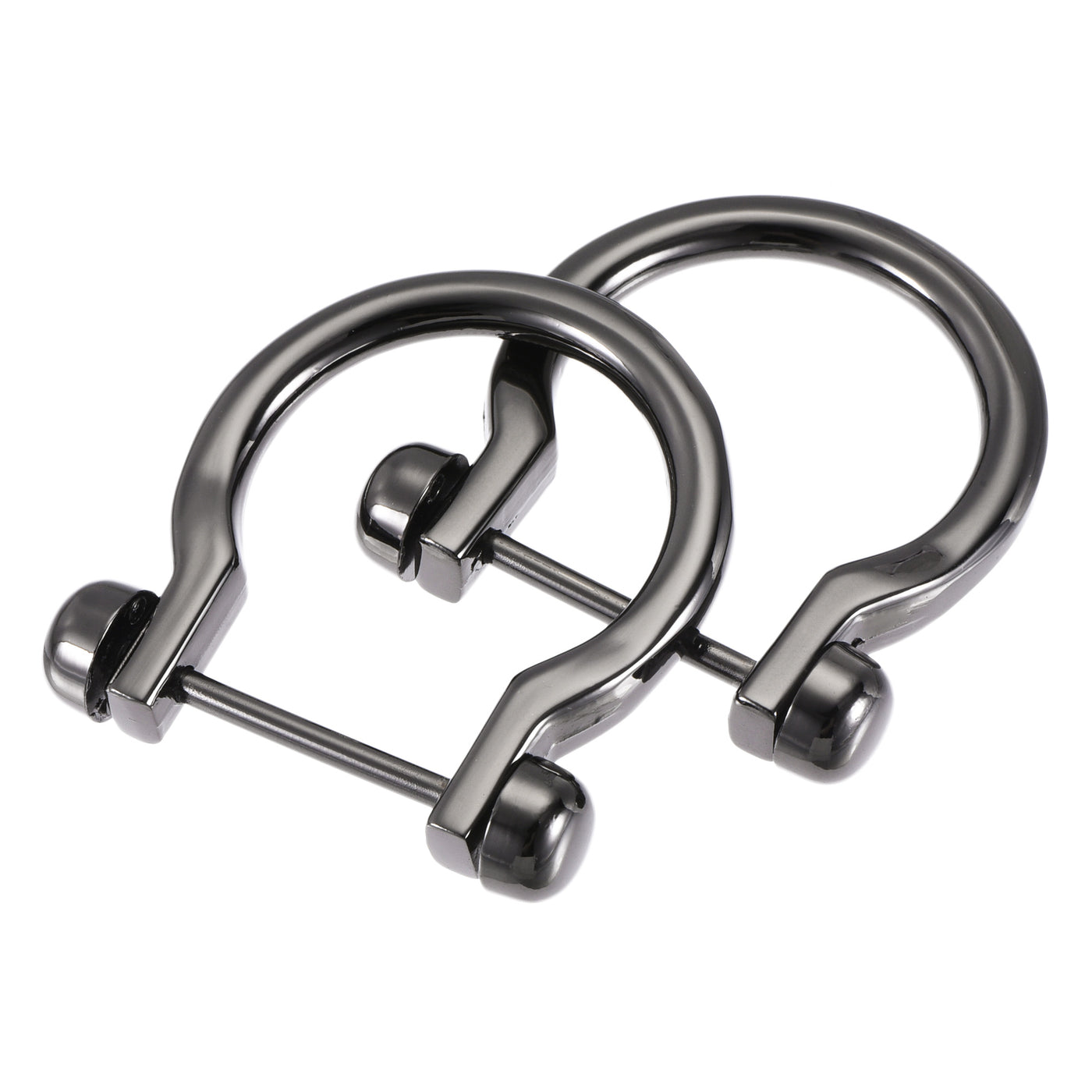 uxcell Uxcell 31mm(1.22") U Shape Horseshoe D-Rings Zinc Alloy Buckle Black 4pcs